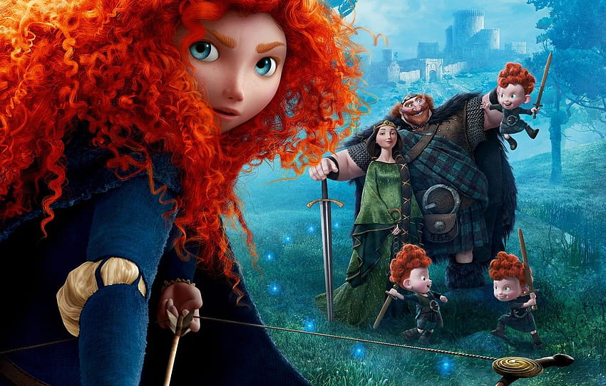 Disney, Queen, Family, Scotland, Princess, Brave, Merida, Movie, Film,  Archer, King, Red haired, King Fergus, Fortress, Queen Elinor for , section  фильмы HD wallpaper | Pxfuel