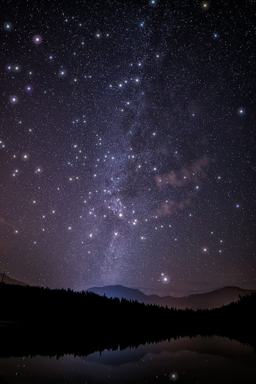 : Живописна гледка на нощно небе със звезди, , астрология HD тапет за телефон