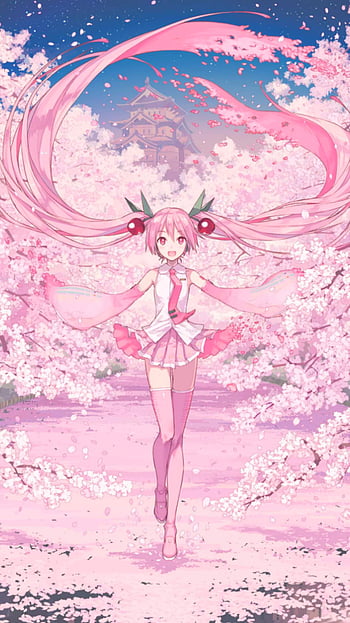 Zakura Girl, girl, anime, new, beauty, miku zakura ver, wall, classic, HD  wallpaper