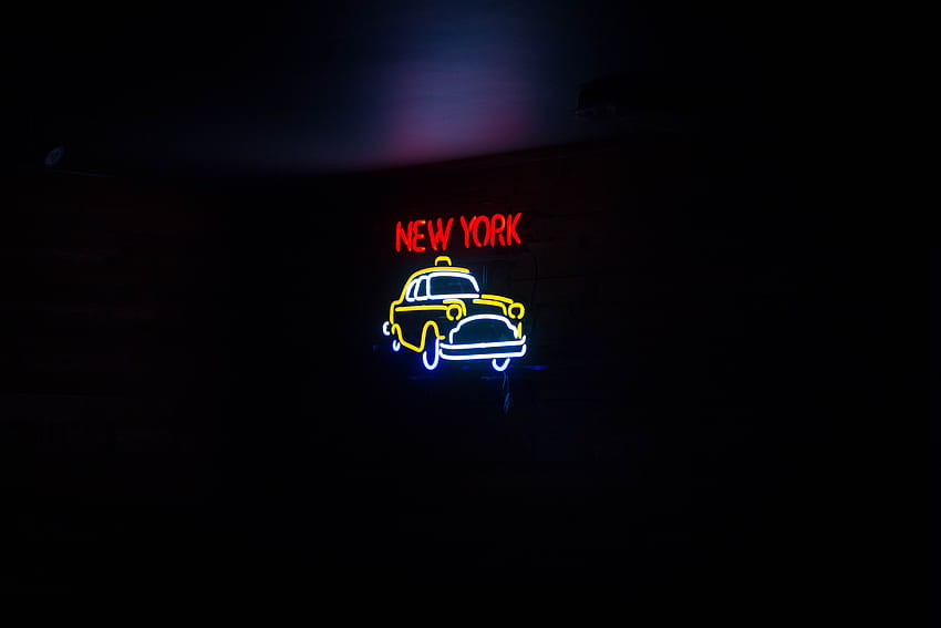 Art, Words, Neon, Inscription, New York HD wallpaper