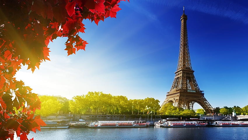 Айфеловата кула, Айфел, Пейзаж, Природа, Париж, Кула, Свят, 1360 X 768 Пролет HD тапет