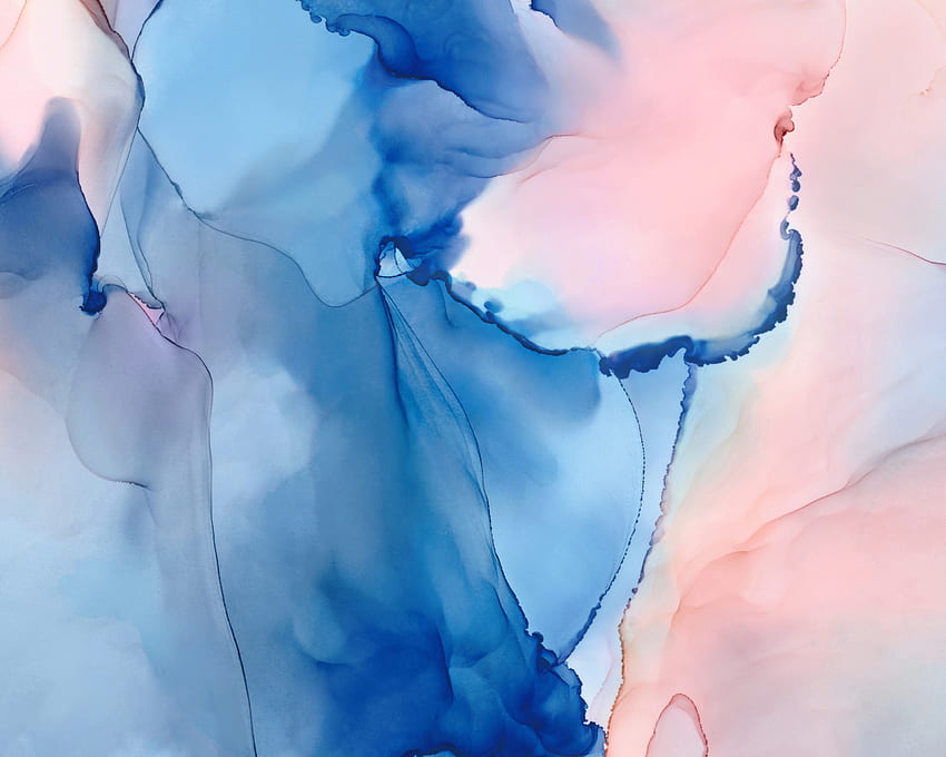 Watercolor, blue-pink painting, abstract, Huawei Mediapad M6, stock HD wallpaper