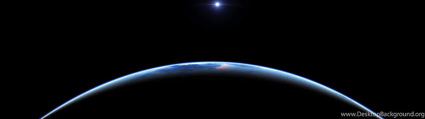 宇宙から見た夜景の地球 - デュアルスクリーンアース 高画質の壁紙