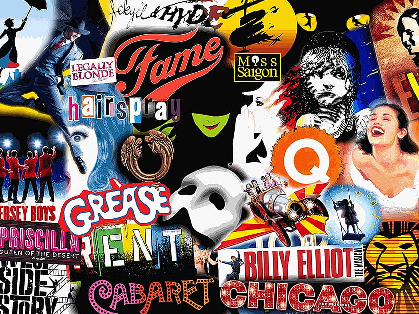 Buy Broadway Musical Collage Poster Art Prints 18x 24 Inches Online in Taiwan. B08T1FV47R, Broadway Theatre HD wallpaper