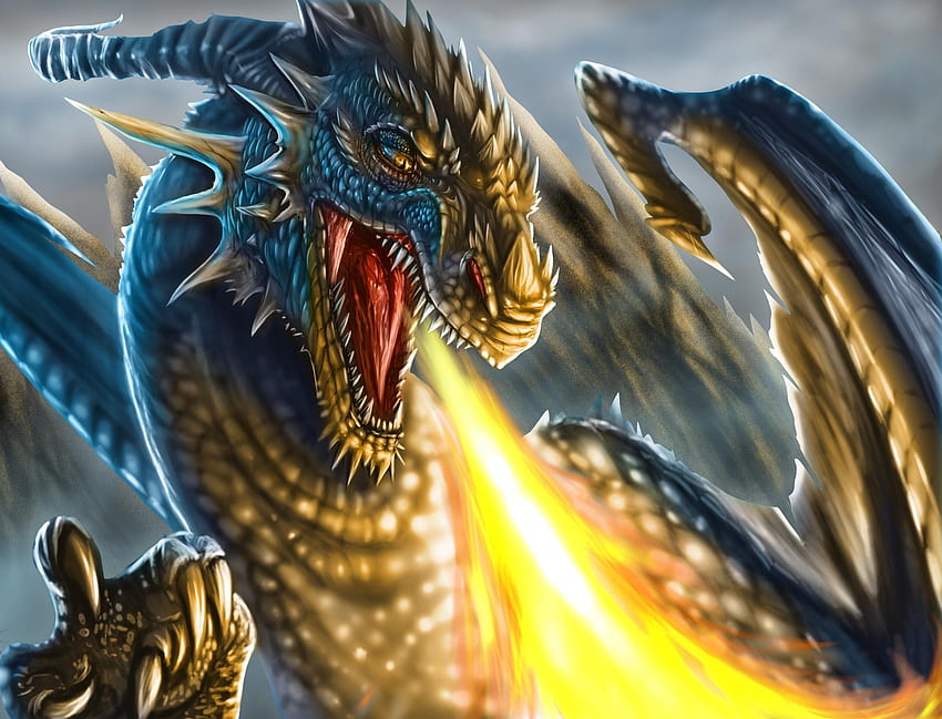 Fantasy, Fangs, To Fall, Mouth, Dragon, Claws HD wallpaper