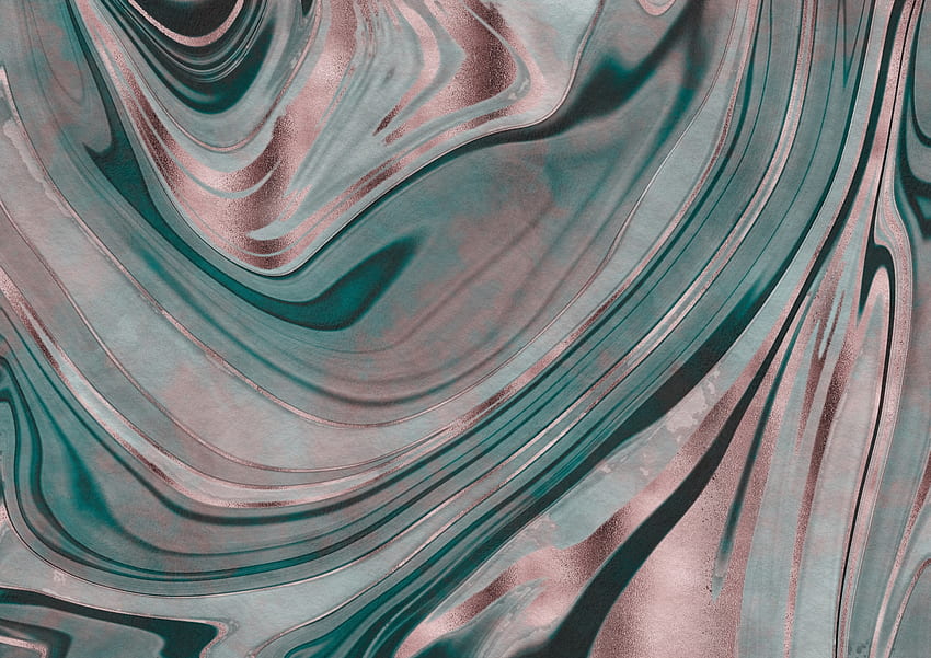 Buy Rosegold And Green Marble - US shipping, Blue and Rose Gold Marble HD wallpaper