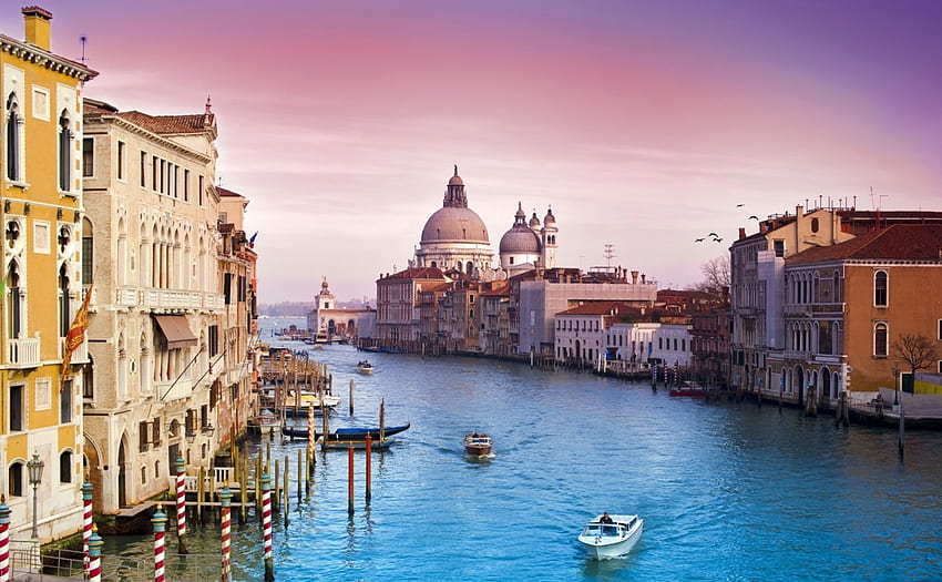 Венеция, Италия, Сгради, Италия, Водни пътища, Венеция HD тапет