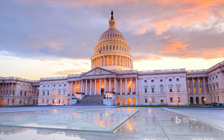 워싱턴 DC에 있는 미국 국회의사당 건물 - Bing HD 월페이퍼