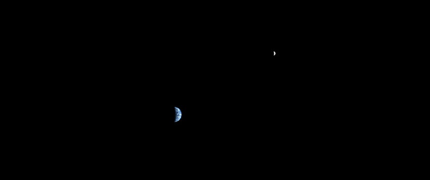 화성에서 본 지구와 달 [21:9] [] :, 3440x1440 블랙 HD 월페이퍼