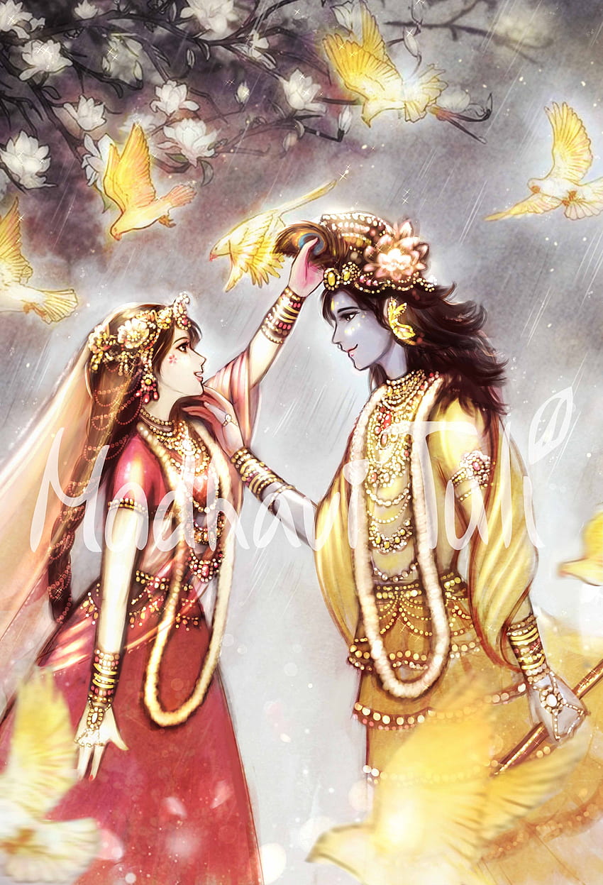 File Shri Krishna with Shri Radha, Radha Krishna, in beautiful ...