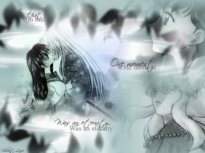One Moment, kagome, love, inuyasha, moment, kiss, dream HD wallpaper