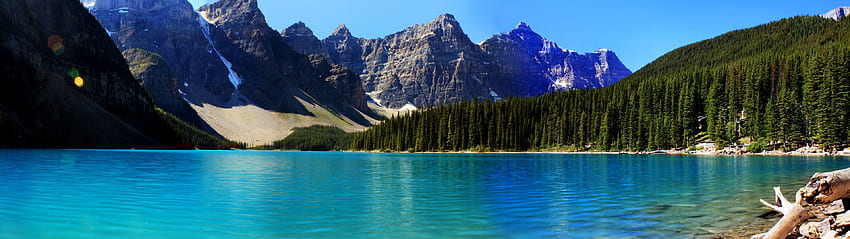 Mountain Lake Dual Screen, Dual Screen Querformat HD-Hintergrundbild