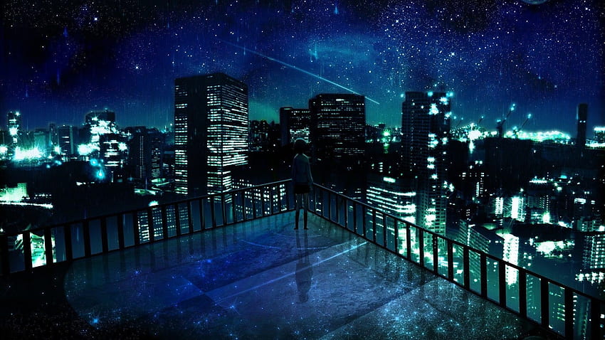 Stunning Anime City 42583 Data - Anime Dark City Background, Anime ...