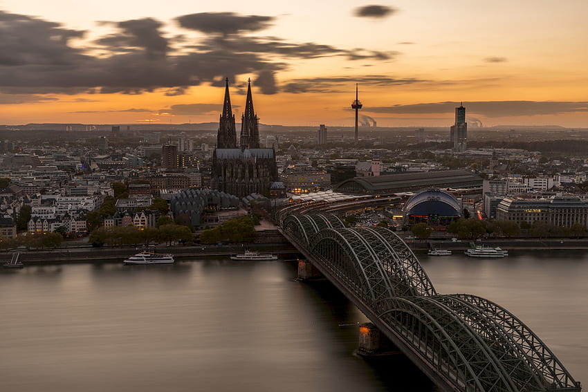 Architecture, Villes, Gothique, Pont, Allemagne, Cologne, Koln Fond d'écran HD