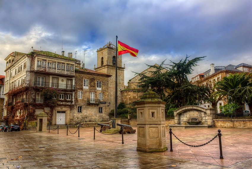 เมือง, r, สเปน, จัตุรัสใน La Coruña, จัตุรัสใน La Corunier, จัตุรัสใน La Coruna วอลล์เปเปอร์ HD