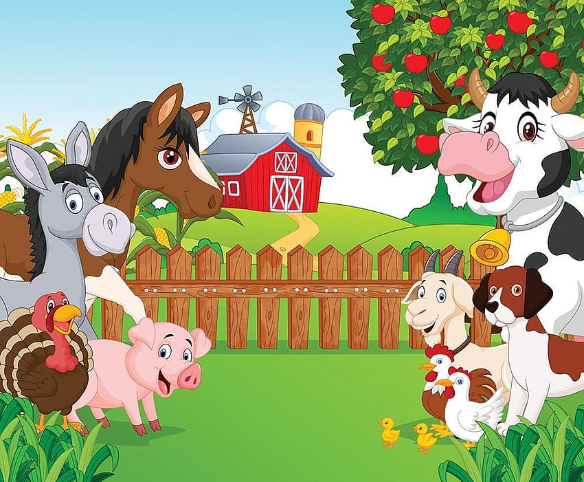 Farm Cartoon, Barn Cartoon HD wallpaper