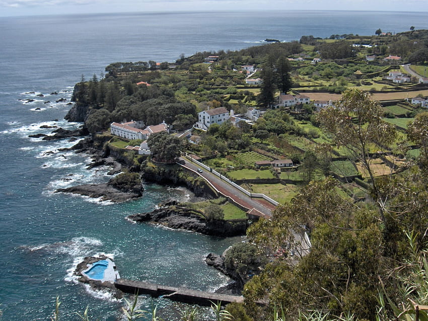 Pontos turísticos da Caloura, San Miguel, porto, pesca, Caloura, Açores papel de parede HD