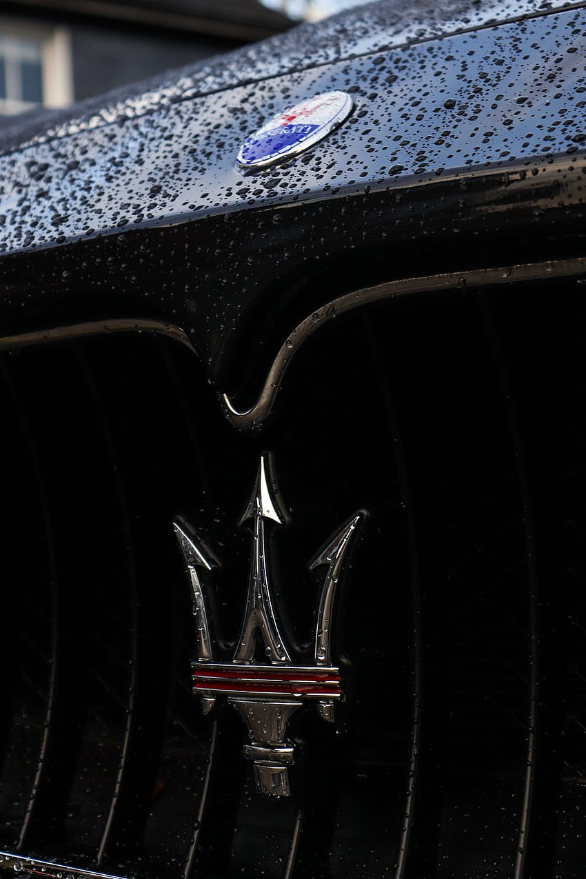 Maserati-Logo – Lyndhurst, Maserati-Emblem HD-Handy-Hintergrundbild