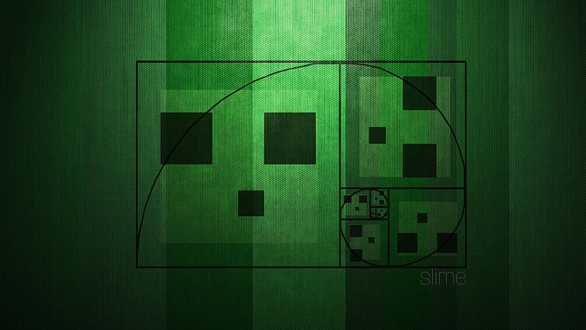 Fibonacci Spiral Green Minecraft Creeper HD wallpaper