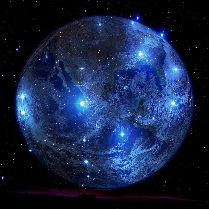 Wszechświat, gwiazdy, ziemia, ziemia, przestrzeń, planeta, astronomia Tapeta na telefon HD