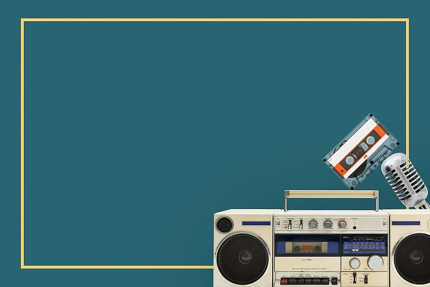 premium illustration of Old radio cassette player on gold frame. Radio cassette, Old radios, Radio HD wallpaper
