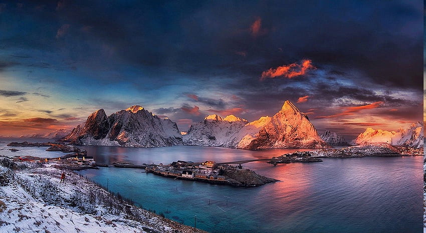 Landscape, Nature, Winter, Sunrise, Snow, Ports, Mountain, Cold ...