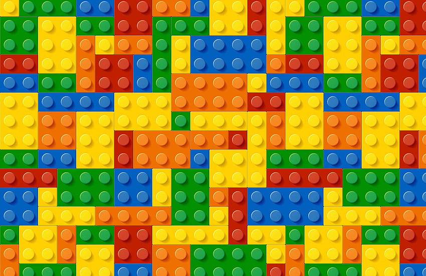 จิตรกรรมฝาผนังบล็อกตัวต่อสีสันสดใส LEGO Classic วอลล์เปเปอร์ HD