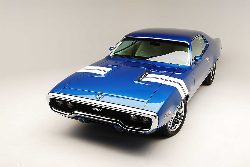 Blue, Plymouth GTX, muscle car HD wallpaper