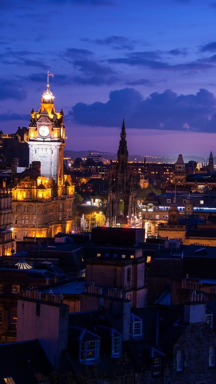 Edinburgh, Scotland, City, Night, Lights IPhone 8 7 6 6S HD phone wallpaper