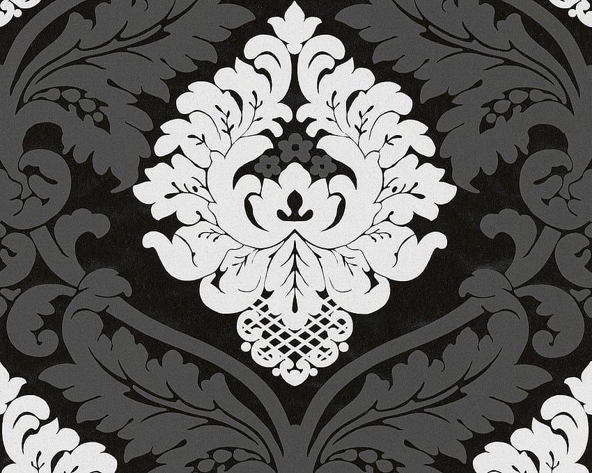 Elegant Traditional Textured Modern Damask Large Design Black & White l background Non Woven in Melbourne Australia Show room – Brokers HD wallpaper