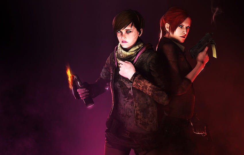 สีแดง สาว ปืน ปืนพก เกม ผมแดง อาวุธ ผู้หญิง Resident Evil น่ารัก ผู้รอดชีวิต ผมแดง สีน้ำตาล Biohazard แข็งแรง Claire Redfield สำหรับ หมวด игры Moira Burton วอลล์เปเปอร์ HD