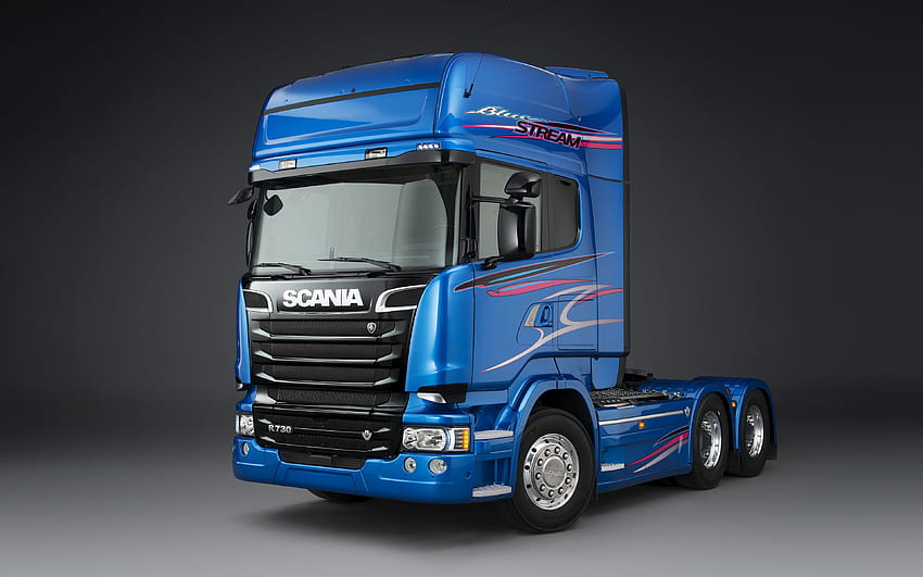 Scania R730 6x2 Blue Stream, , studio, 2014 trucks, LKW, cargo transport, 2014 Scania R730, Scania HD wallpaper