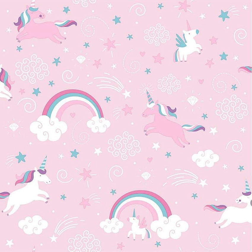ピンクのユニコーン ガールズ キッズ ガーリー レインボー おとぎ話 星 雲 ugepa.uk: DIY & Tools HD電話の壁紙