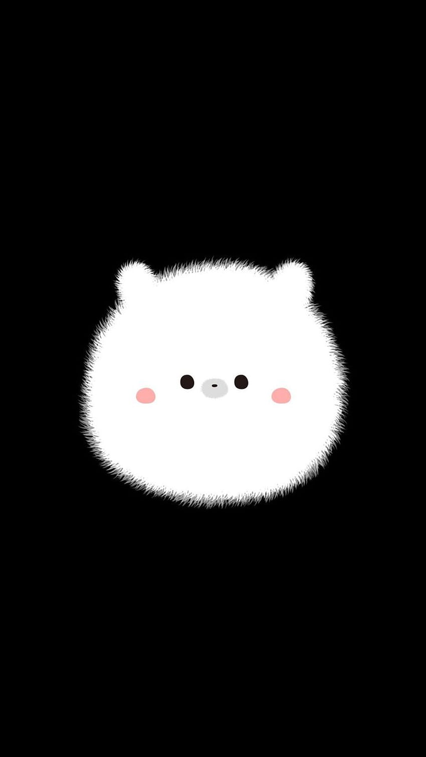 Poofy bear. Cute illustration, Illustration art, Cute art, Black and White Kawaii HD phone wallpaper