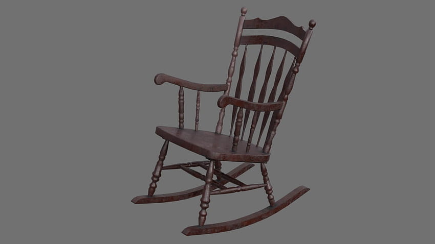 Rocking Chair old 3D Model HD wallpaper