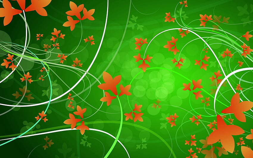 Flowers, Leaves, Patterns, Vector HD wallpaper