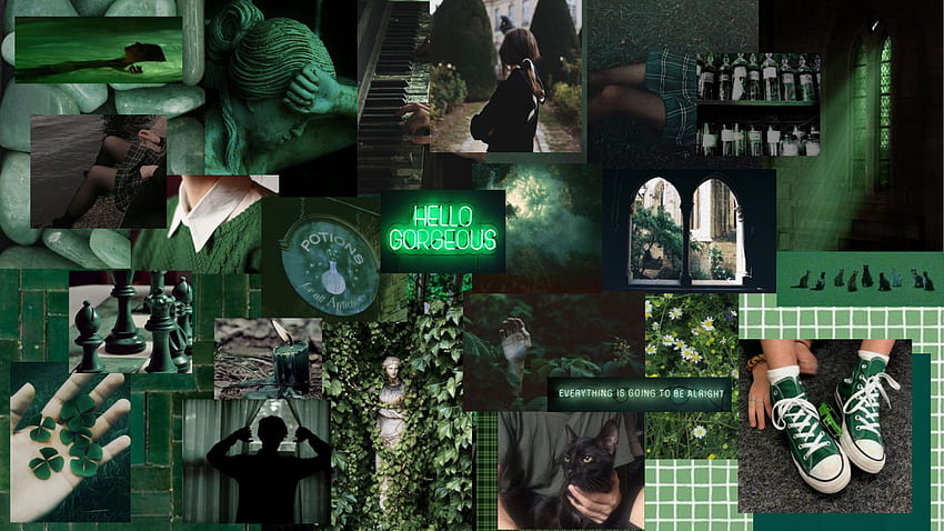 Green Aesthetic. Green aesthetic, Hello gorgeous, Laptop, Green Collage ...