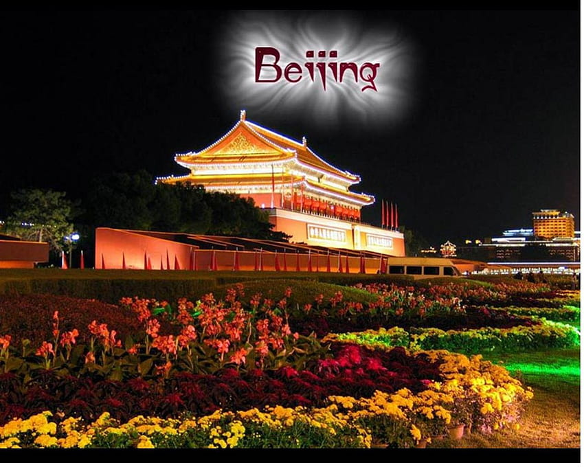 Pechino Cina, Pechino, edificio, Cina, luci Sfondo HD