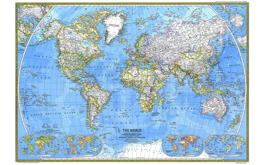National Geographic National, Geographic - Mappa dell'atlante mondiale National Geographic, National Geographic Mappa del mondo Sfondo HD