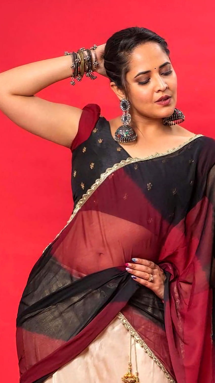 Anusuya Bharadwaj นักแสดงหญิงชาวเตลูกู ผู้ประกาศข่าว saree beauty วอลล์เปเปอร์โทรศัพท์ HD
