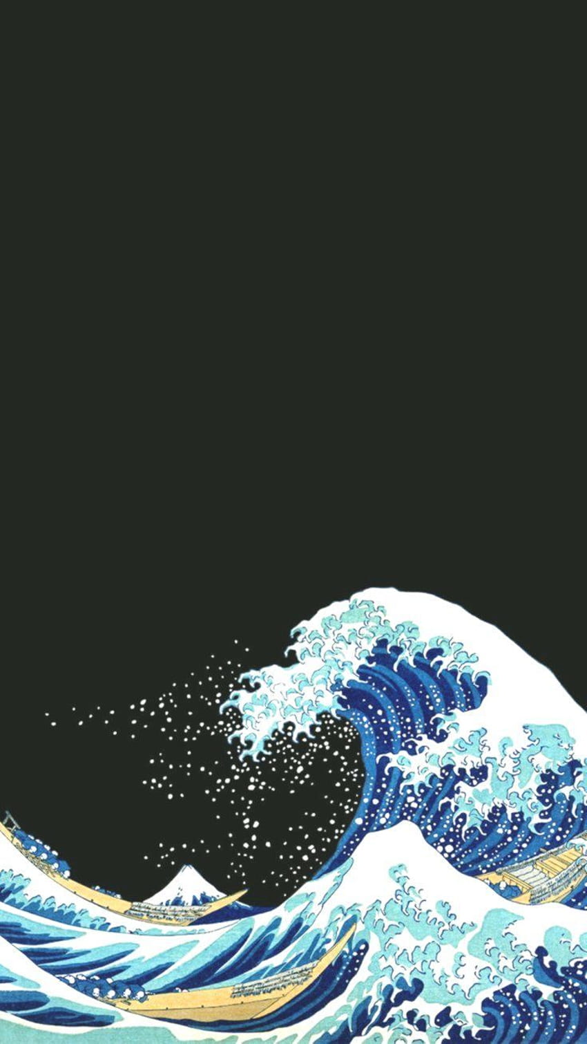 La gran ola de Kanagawa, Kanagawa estético fondo de pantalla del teléfono
