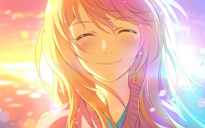 Sorria a menina do anime sob o sol. papel de parede HD