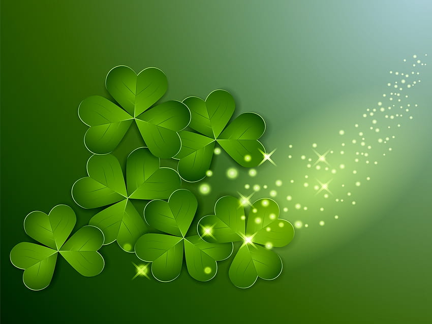Happy St. Patrick's Day!, card, st patrick, clover, green, trifoi HD wallpaper