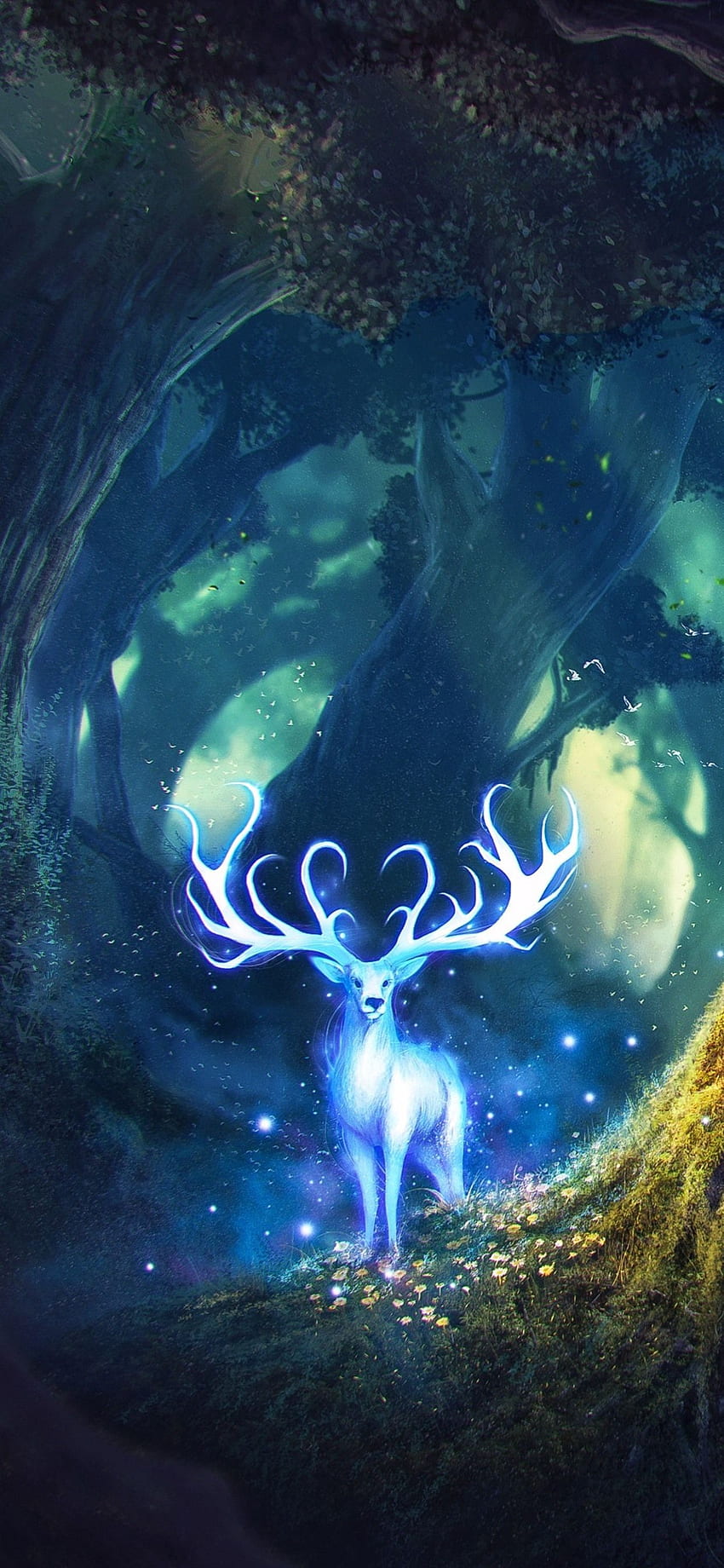 Magic Forest Fantasy Deer, Magic Animal HD phone wallpaper