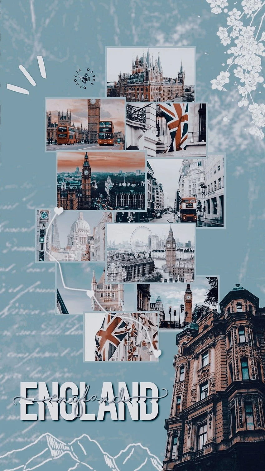 Lockscreen Estetyczna Anglia. Londyn, Anglia estetyka, kolaż podróżniczy, estetyka Wielkiej Brytanii Tapeta na telefon HD