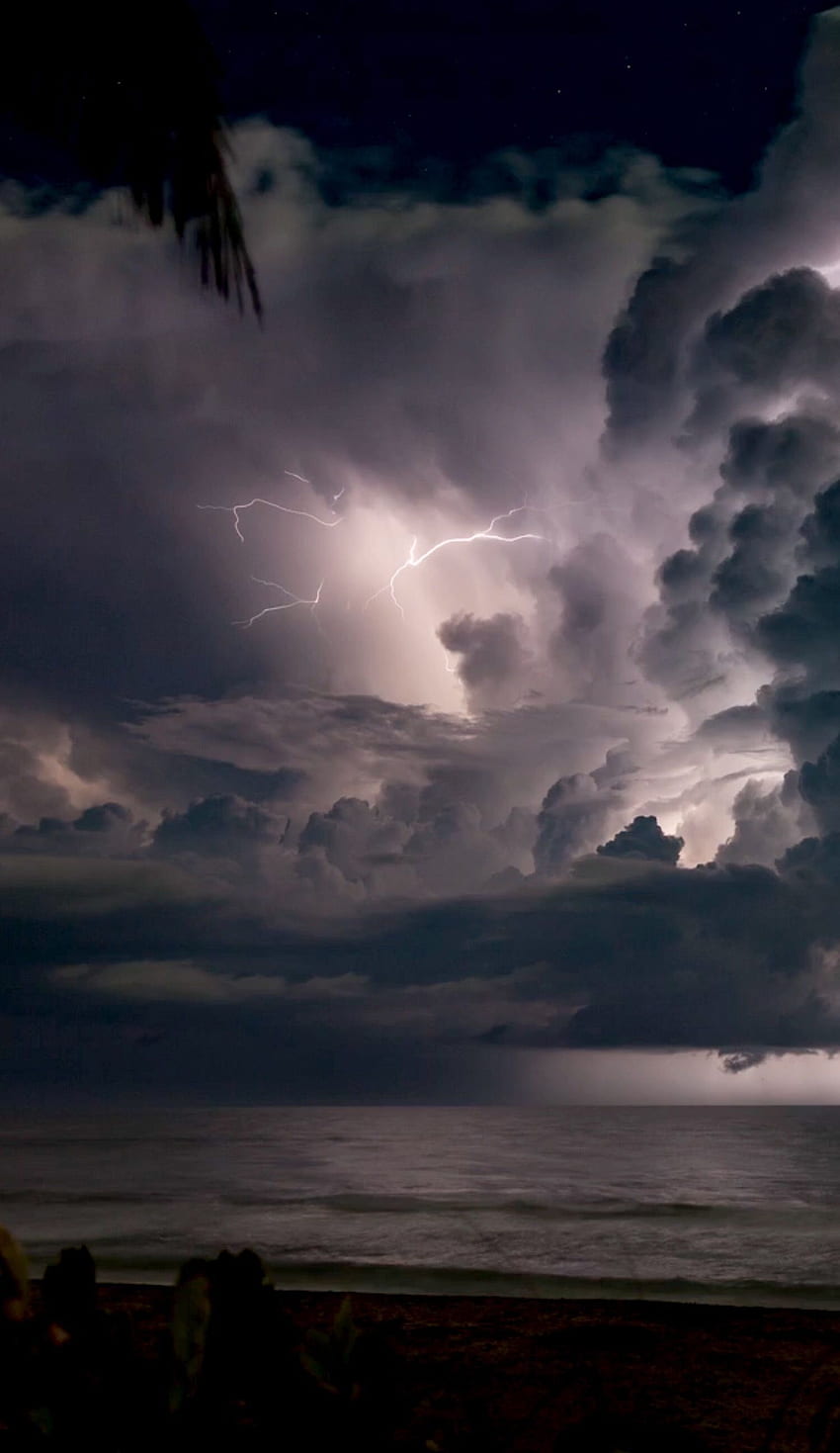 Lightning Thunderstorm Clouds Overcast Night Wallpaper 720x1280