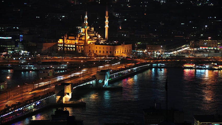 Pontes: Mesquita Yeni Cami Pont Galata Istambul Nova Mesquita Istambul papel de parede HD