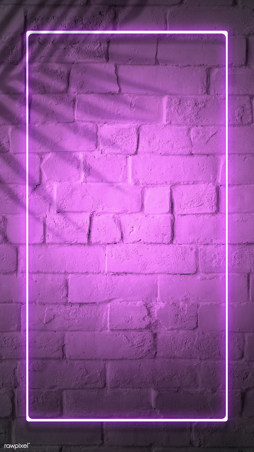 psd premium / da tela do telefone com luzes neon rosa tropical de Jubjang sobre fundo roxo, neon, moldura roxa, neon de parede de tijolos e moldura neon rosa claro 1223358 Papel de parede de celular HD