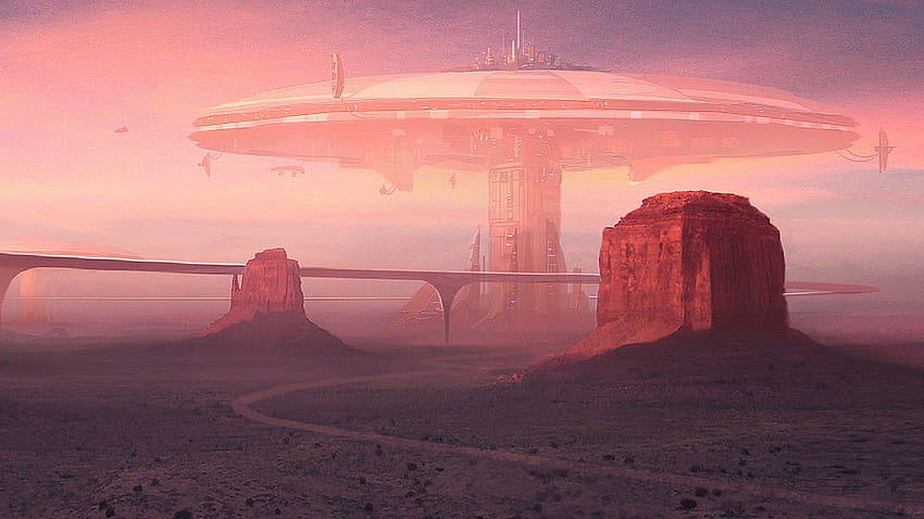 Futurystyczne pustynie fantasy art drogi science fiction. . 214174. Futurystyczne miasto, science fiction, miasto science fiction, pustynne miasto Tapeta HD