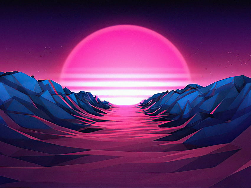 Purple Sunrise Vaporwave Resolution , Artist , , and Background, 2732X2048 HD wallpaper